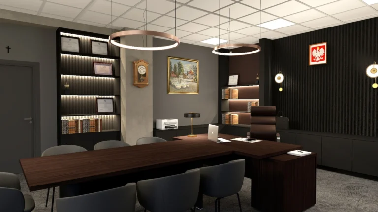 Wizualizacja projektu wnętrz gabinetu